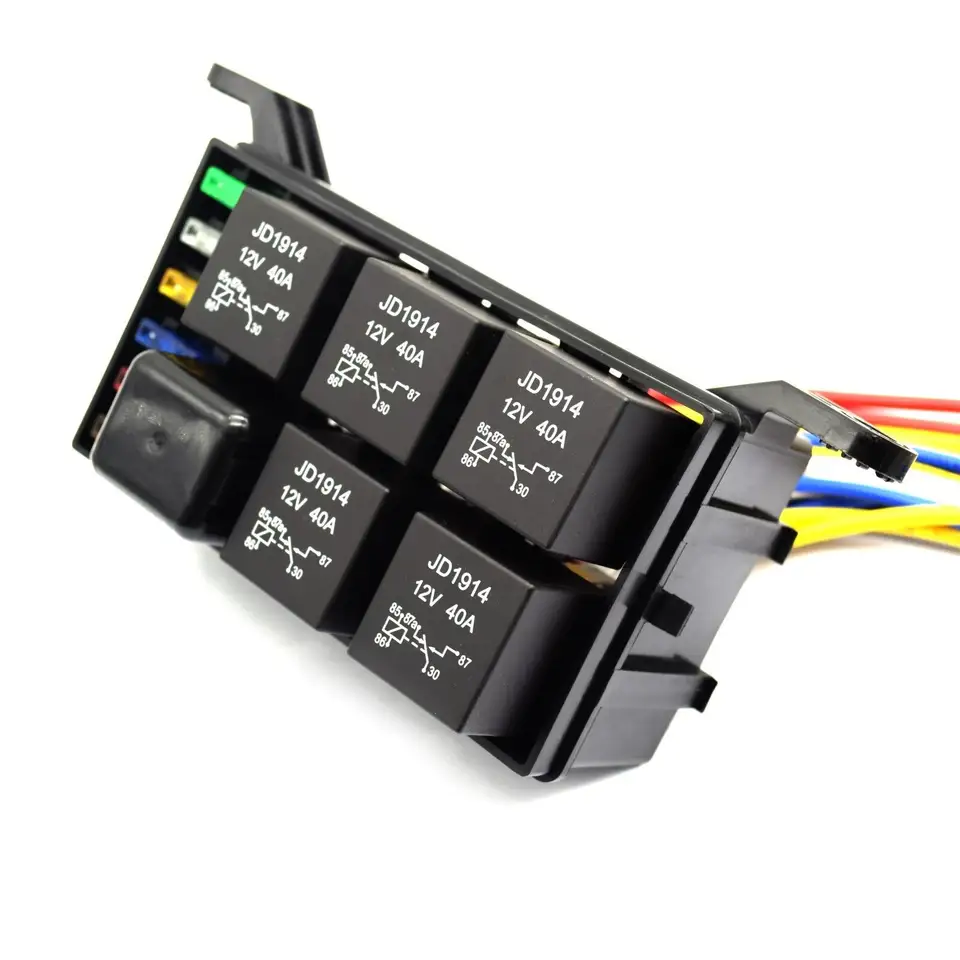 Waterproof 12V 6 Slots Relay Block and 6 Slots ATC/ATO Blade Fuse 40A Relay Fuse Relay Box