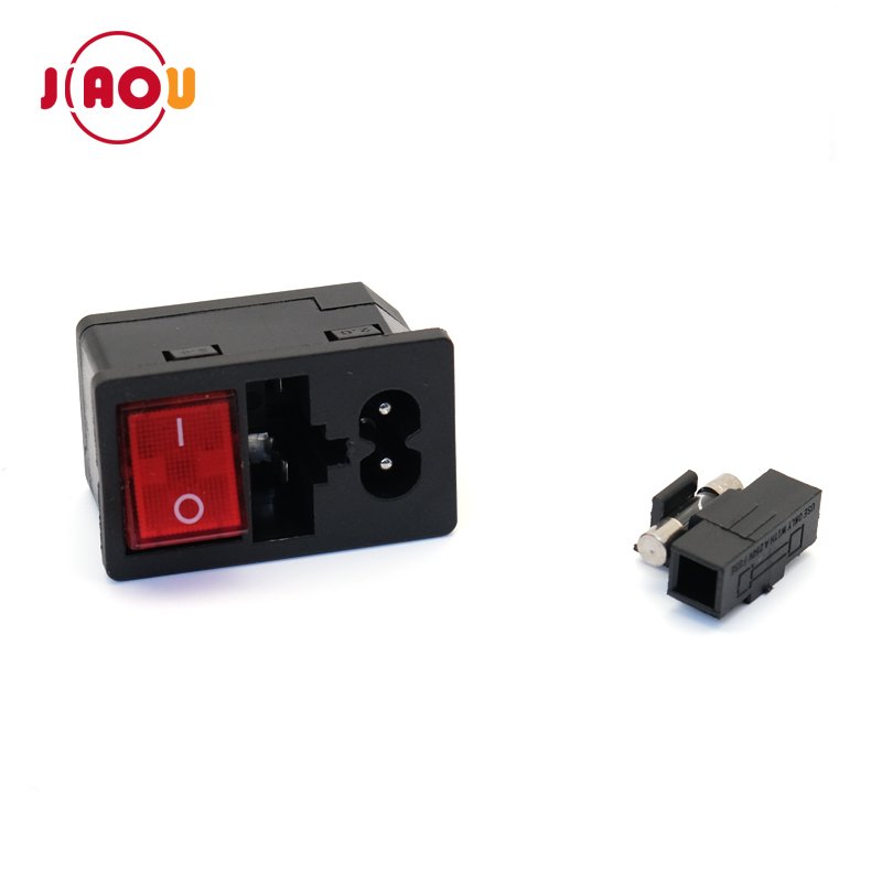 ac socket with illuminated rocker switch and fuse holder 10A 250V 3 in 1 AC power socket DB-8-8