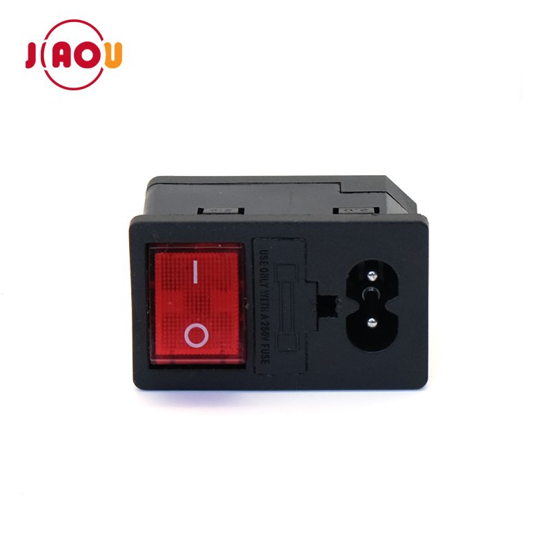 ac socket with illuminated rocker switch and fuse holder 10A 250V 3 in 1 AC power socket DB-8-8