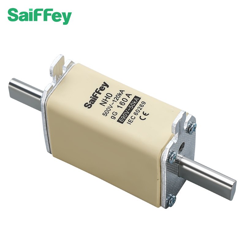 Saiffey NH0 Series 2A to 160A 500V 120KA AC Ceramic Fuse High Rupturing Capacity Fuse Link