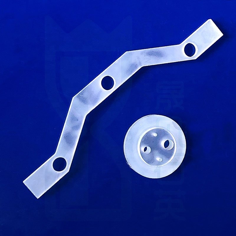 CNC machined quartz glass part frosted surface fused silica