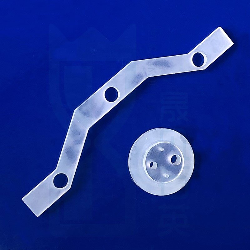 CNC machined quartz glass part frosted surface fused silica