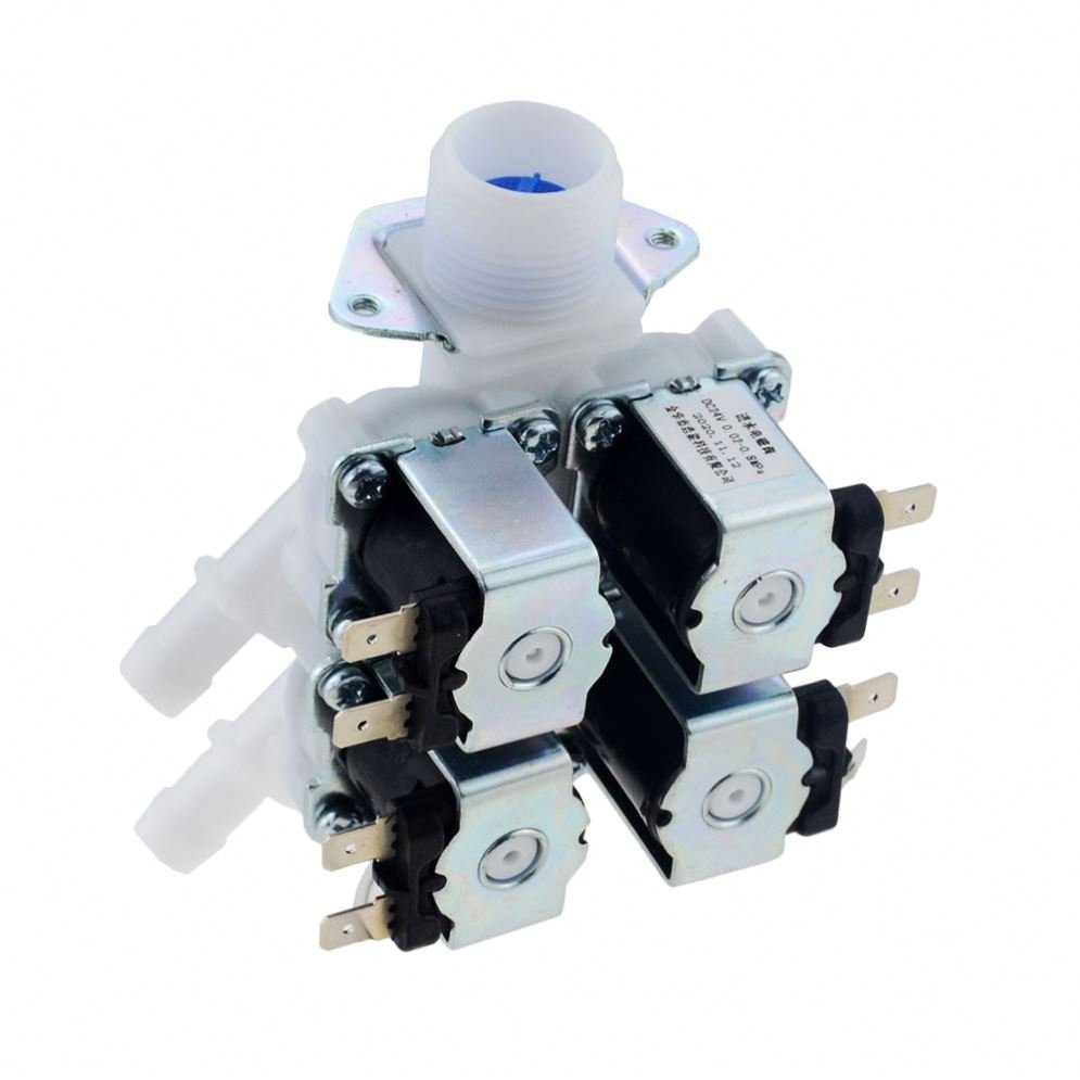 DN20 DC12V 24V 36V AC220V G3/4 1 In 4 Out Electromagnetic Valve Normally Closed Water Drain Valve Electric Water Inlet Solenoid