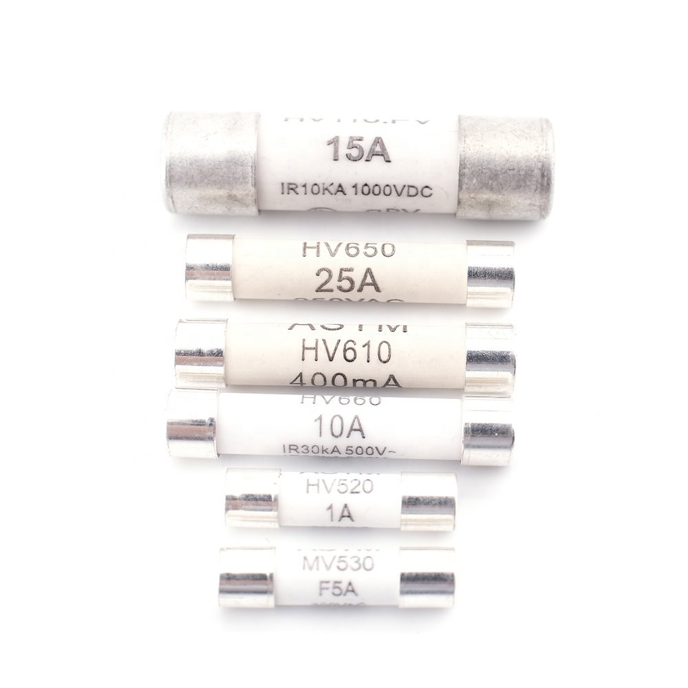 High Voltage 600V HV Ceramic Tube Solar System Plug Top Fuse Components