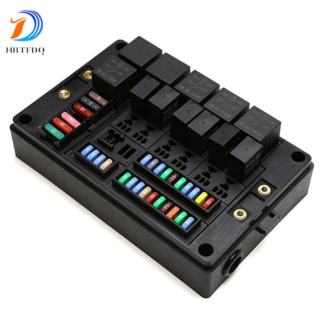 PA6 12V 24V central electrical fuse box with relay fuse components