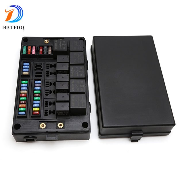PA6 12V 24V central electrical fuse box with relay fuse components