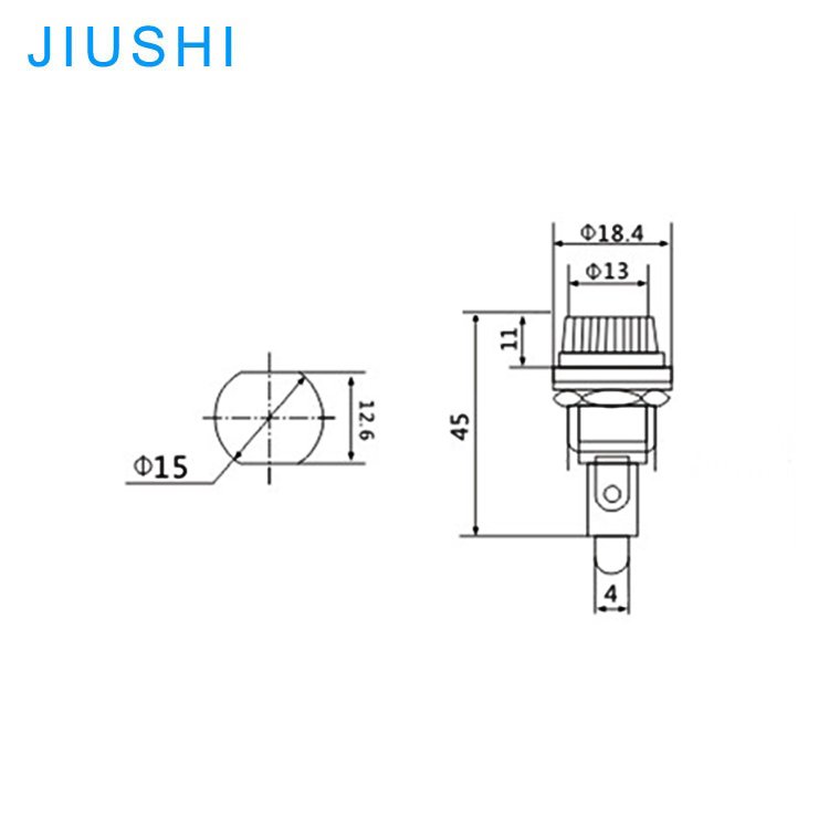 Kelly Wenzhou factory BLX-1 6X30 fuse holder components hole diameter 15mm flat snail