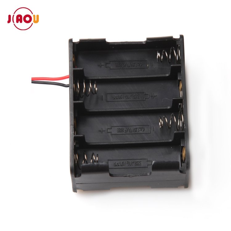 Plastic Black 12V 8 AA battery holder cell /box /case with wire leads