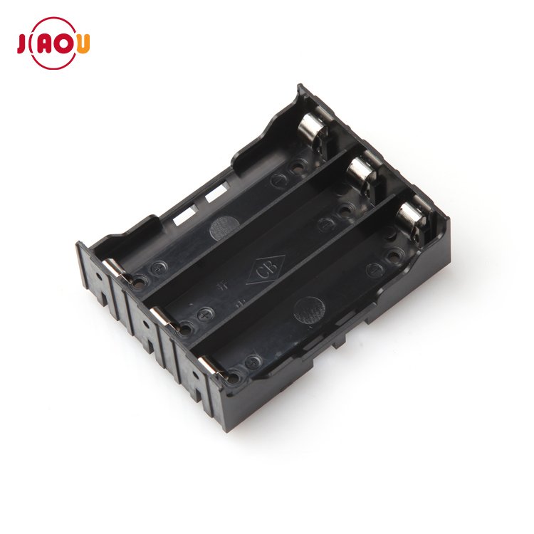 JIAOU 3.7V Lithium 18650 Battery Holder case with Pins 3 Cells Battery Box