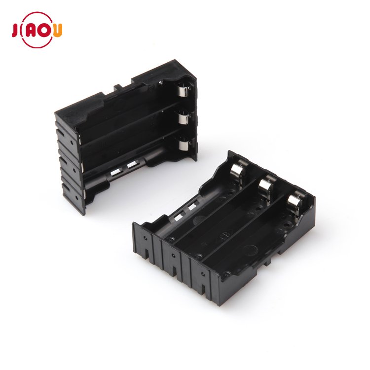 JIAOU 3.7V Lithium 18650 Battery Holder case with Pins 3 Cells Battery Box