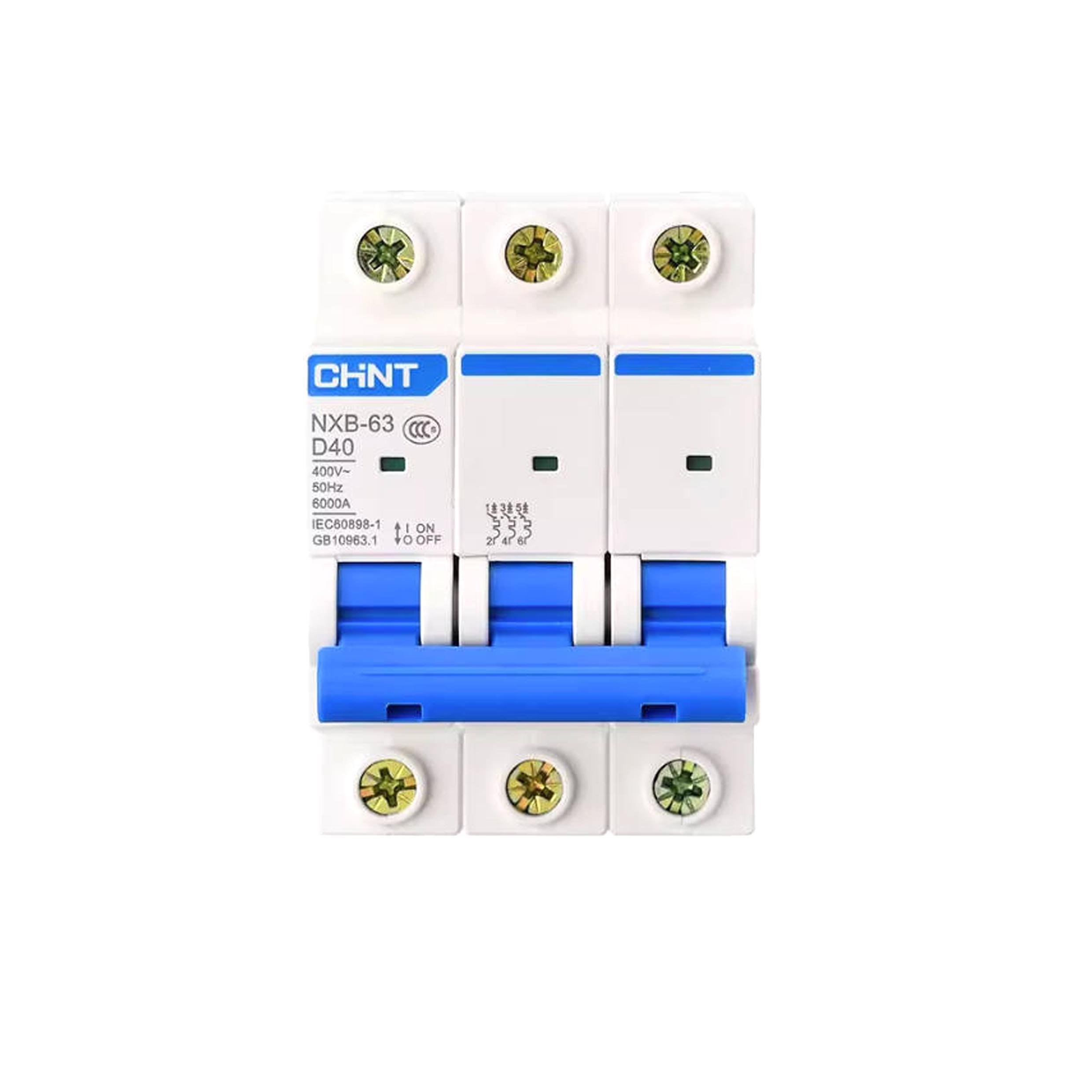 High Quality MCB NXB-63 Copper Material Miniature Circuit Breaker 10000 Cycles 63A Rated Current for CHNT Supply Miniature Fuses