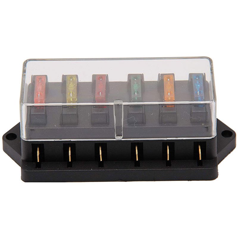 Car Fuse Box 6Way Blade Fuse Box Block Holder 12V 24V Car Truck Marine Circuit Standard ATC ATO Fuse Power Distribution Panel