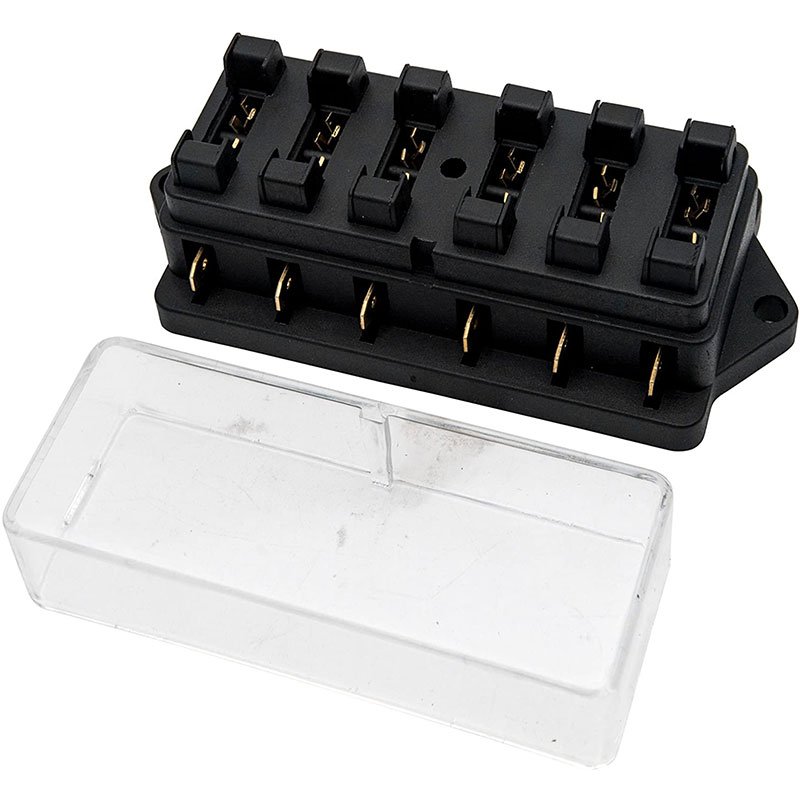 Car Fuse Box 6Way Blade Fuse Box Block Holder 12V 24V Car Truck Marine Circuit Standard ATC ATO Fuse Power Distribution Panel
