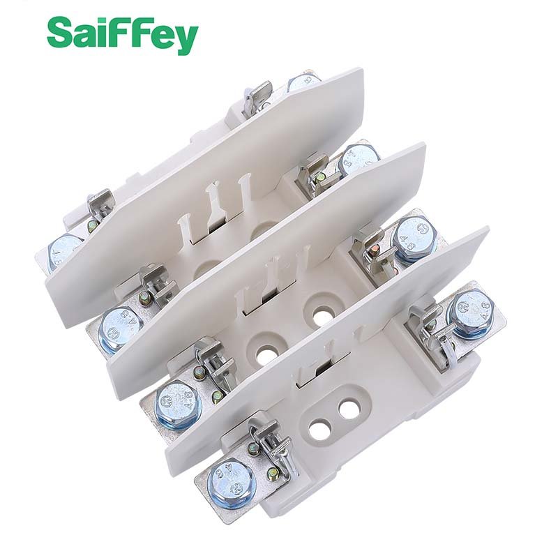 Saiffey NT00-4P Brass or Copper 4 Pole Low Voltage HRC Fuse Holder 131X121mm NH Series Electric Fuse Base CE