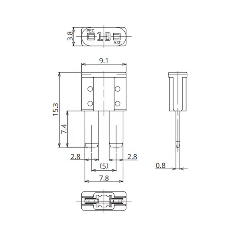 3A 7.5A 10A 15A 20A 25A 30A BFSL automobile fuse Mini fuse