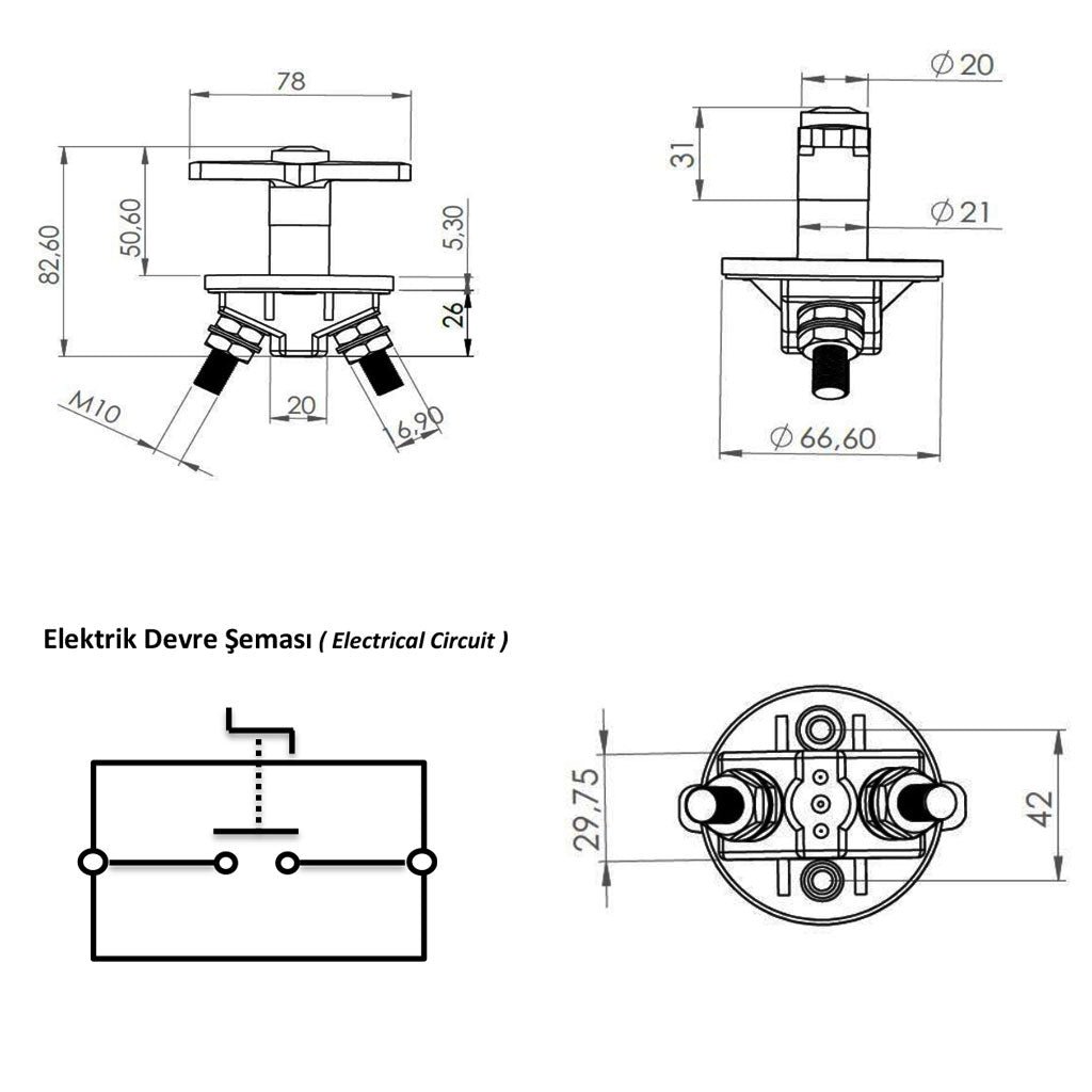 Flip Battery Circuit Breaker Switch 12V - 24V - 200A Universal Fuse Holder Transparent Screwed Cover