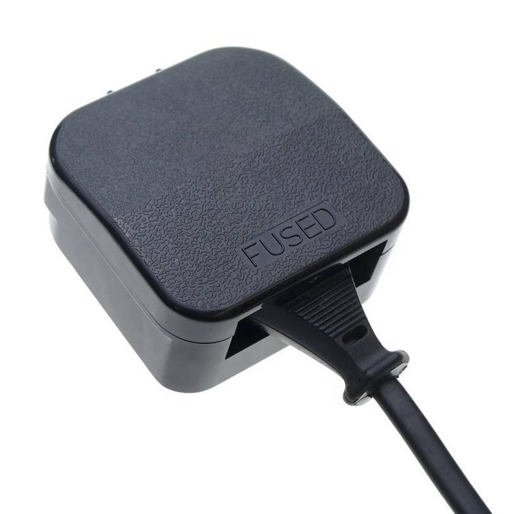 EU to UK Adapter plug with 2 pin female round C plug to BS1363 male plug fused 3A 5A 13A