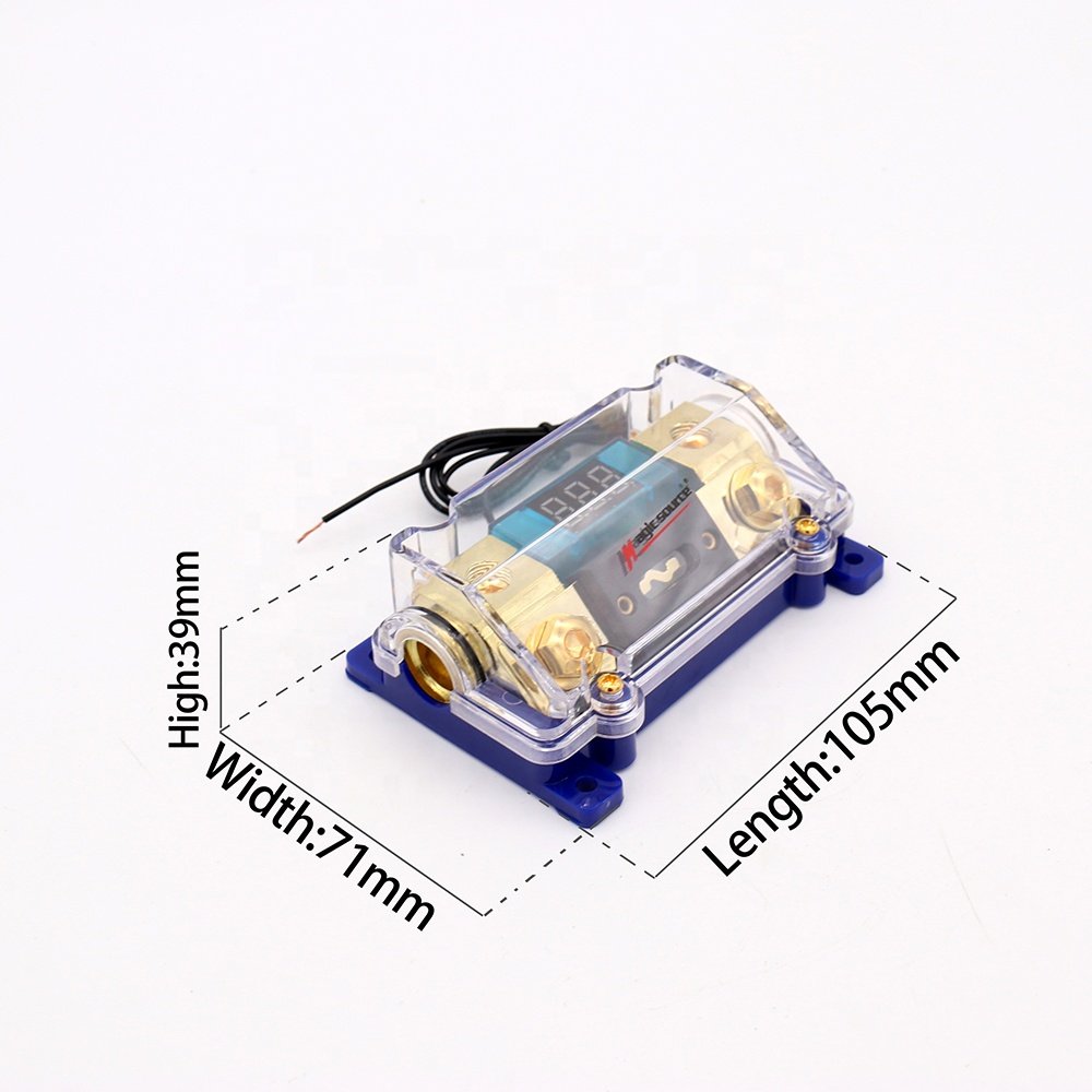 Car Audio Digital Led Display Fuse Holder ANL Include Fuse Distribution block 1 way in 1 way out Zinc Alloy