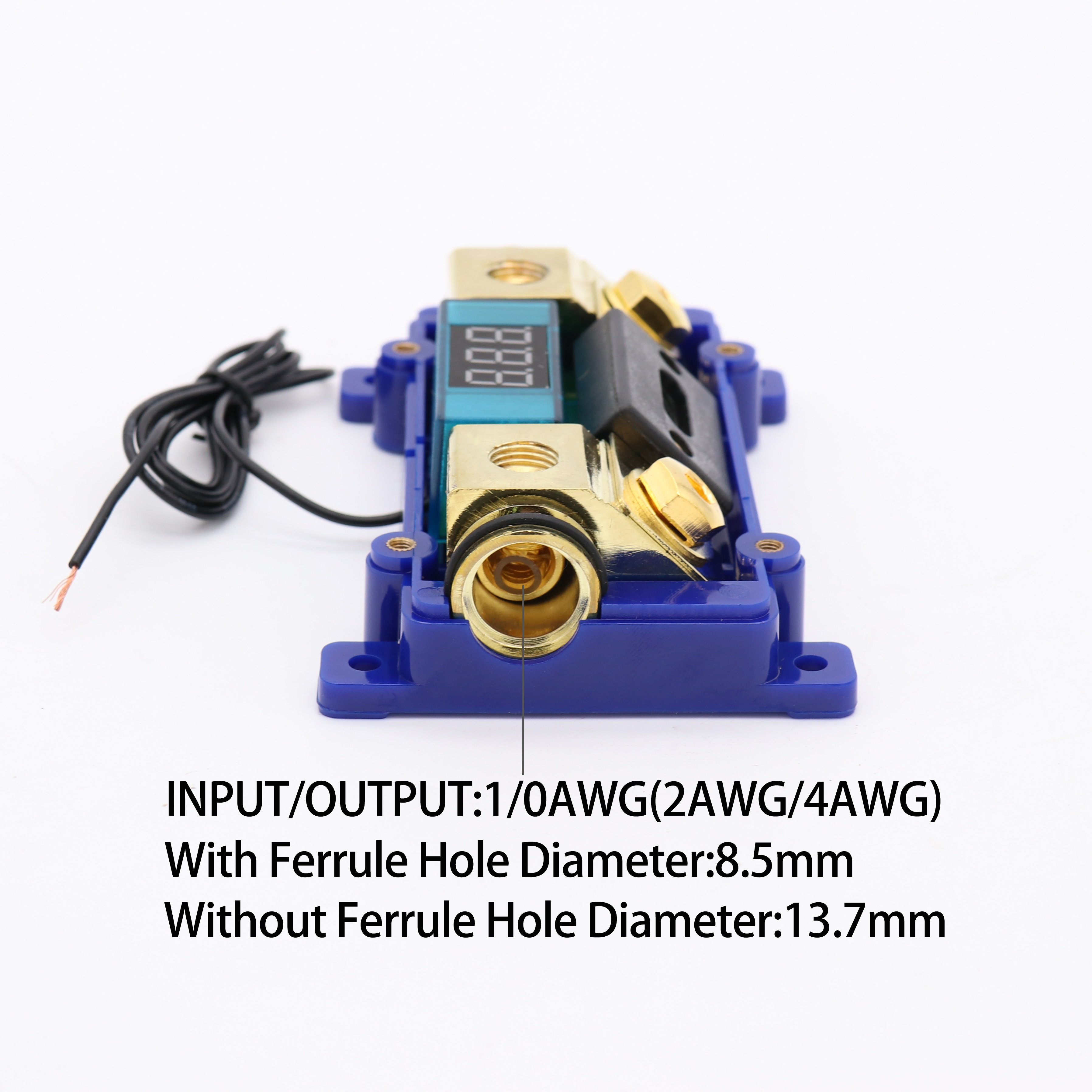 Car Audio Digital Led Display Fuse Holder ANL Include Fuse Distribution block 1 way in 1 way out Zinc Alloy