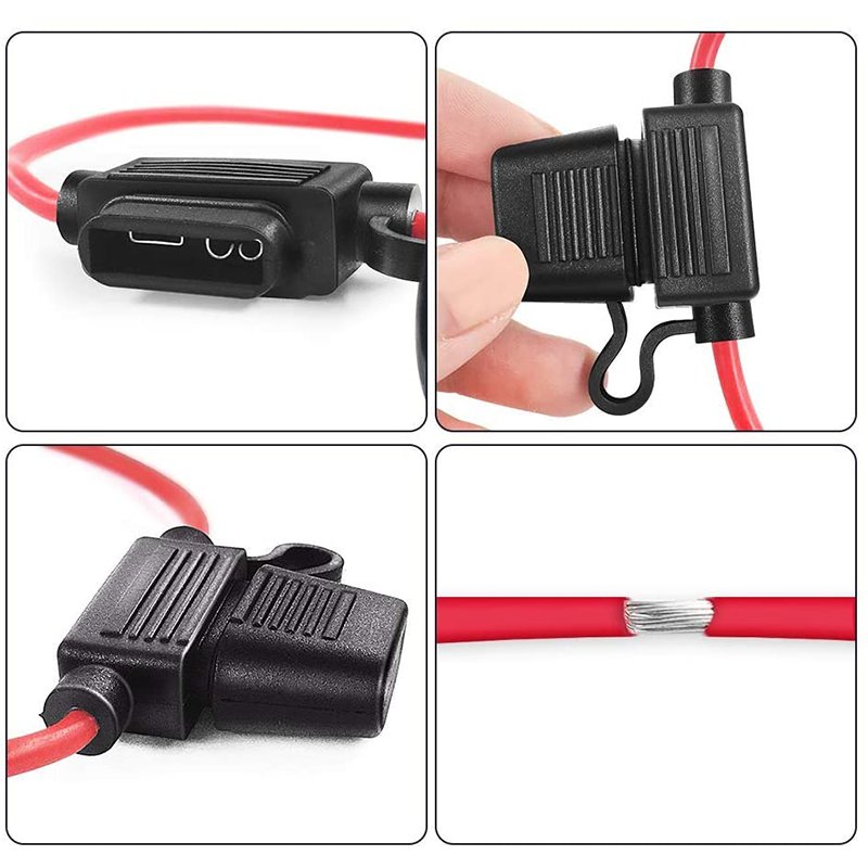 Automotive 12 AWG Inline Fuse Holder ATC/ATO Standard Car Fuse Components Marine 12V Fuse Holder