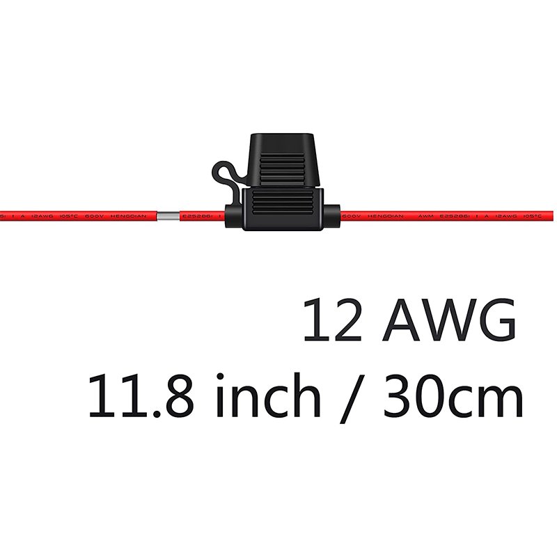 Automotive 12 AWG Inline Fuse Holder ATC/ATO Standard Car Fuse Components Marine 12V Fuse Holder