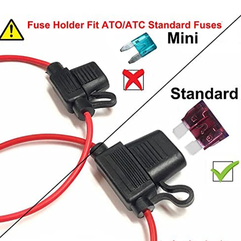 Automotive 12 AWG Inline Fuse Holder ATC/ATO Standard Car Fuse Components Marine 12V Fuse Holder