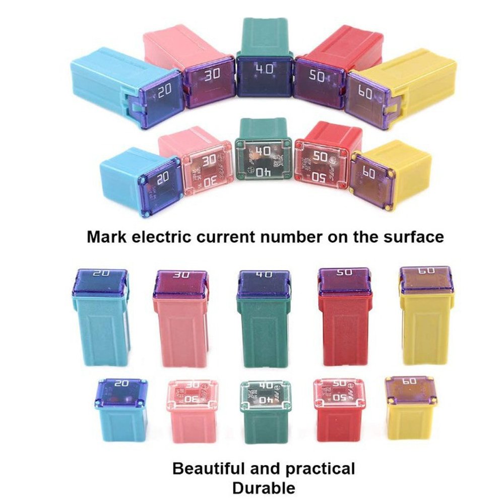 30pcs/box set automotive fuse plastic box kit ,long and short type insert-in connection fuse 20-60A