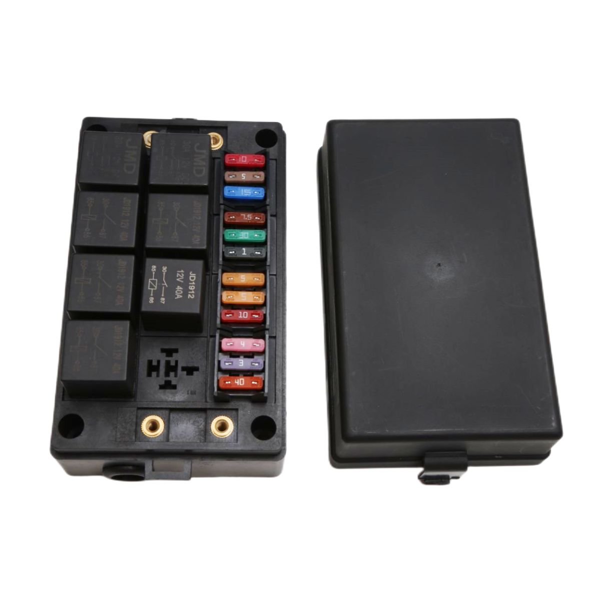 Fuse Relay Box with 12 Slots Fuse Holder Panel