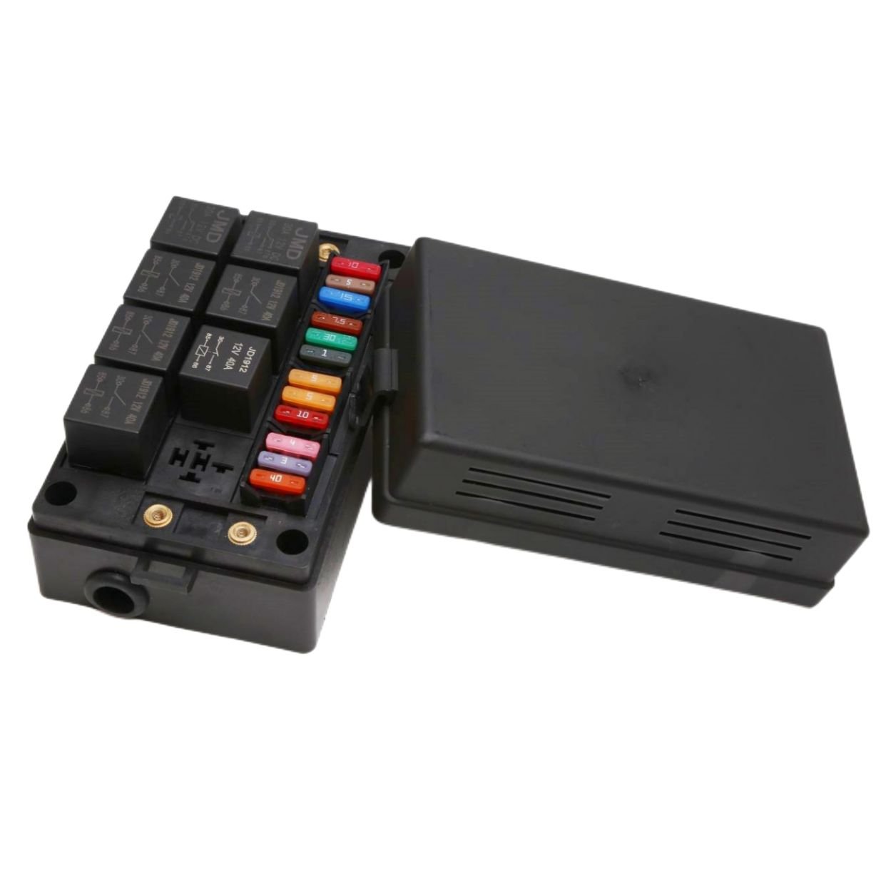 Fuse Relay Box with 12 Slots Fuse Holder Panel