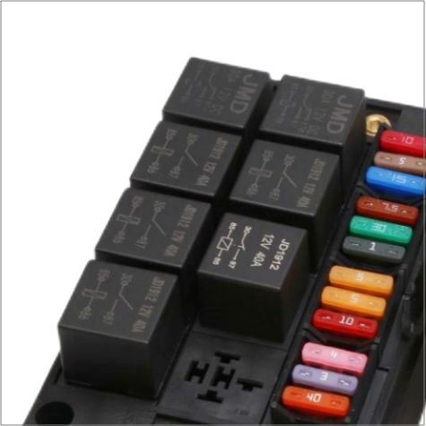 Fuse Relay Box with 12 Slots Fuse Holder Panel