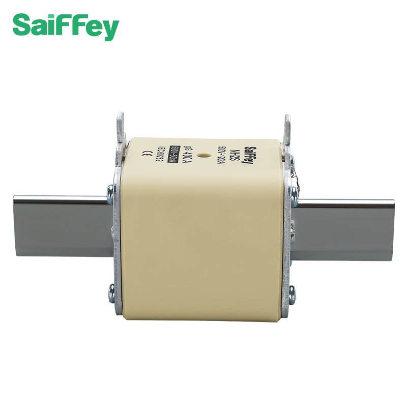 saiffey ceramic fuse link nh2s 200-400a gG size 2 with double indicator 500v 120ka high capacity electric knife fuse link