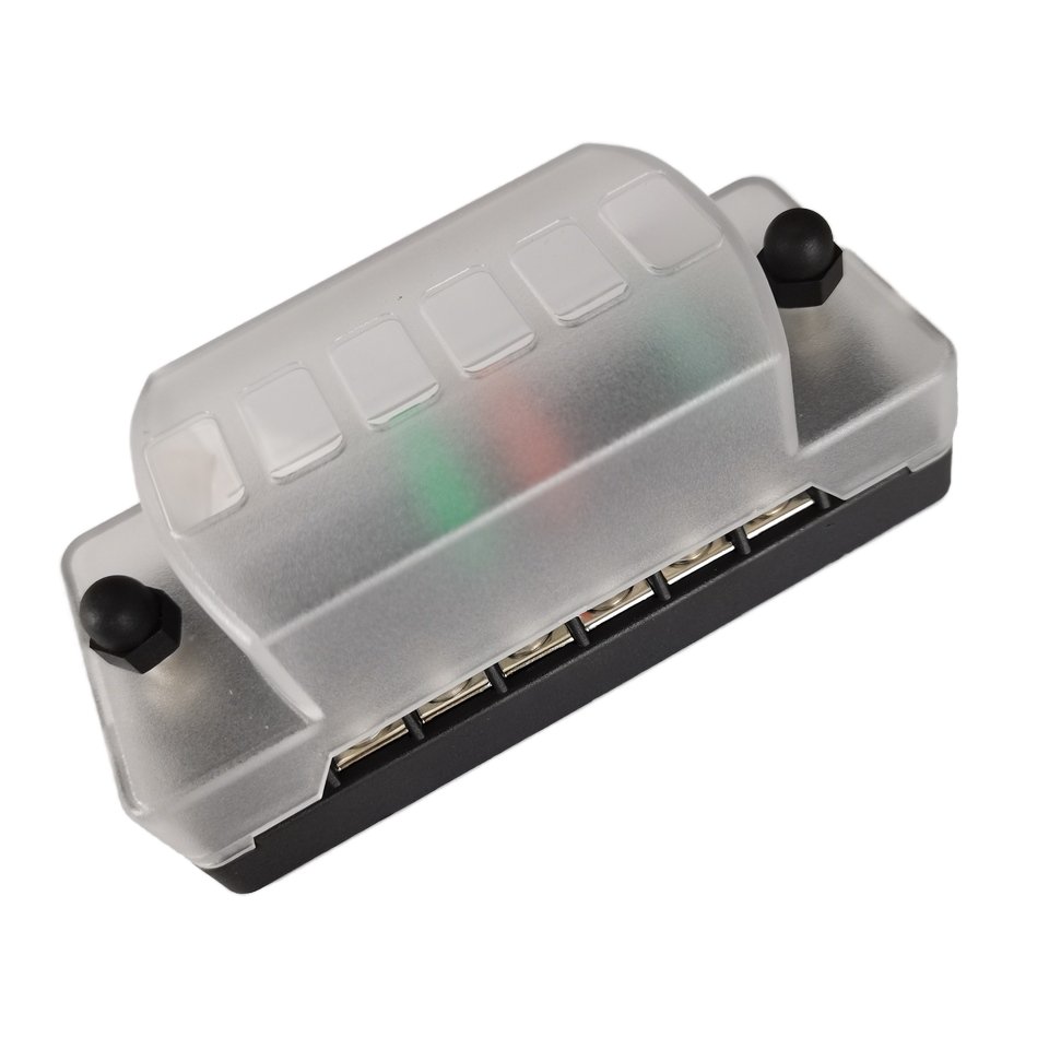 Auto Fuse Block with Negative Medium Blade 1 in 6 out 40A Capacity ATC/ATO Compatible for Automotive Use