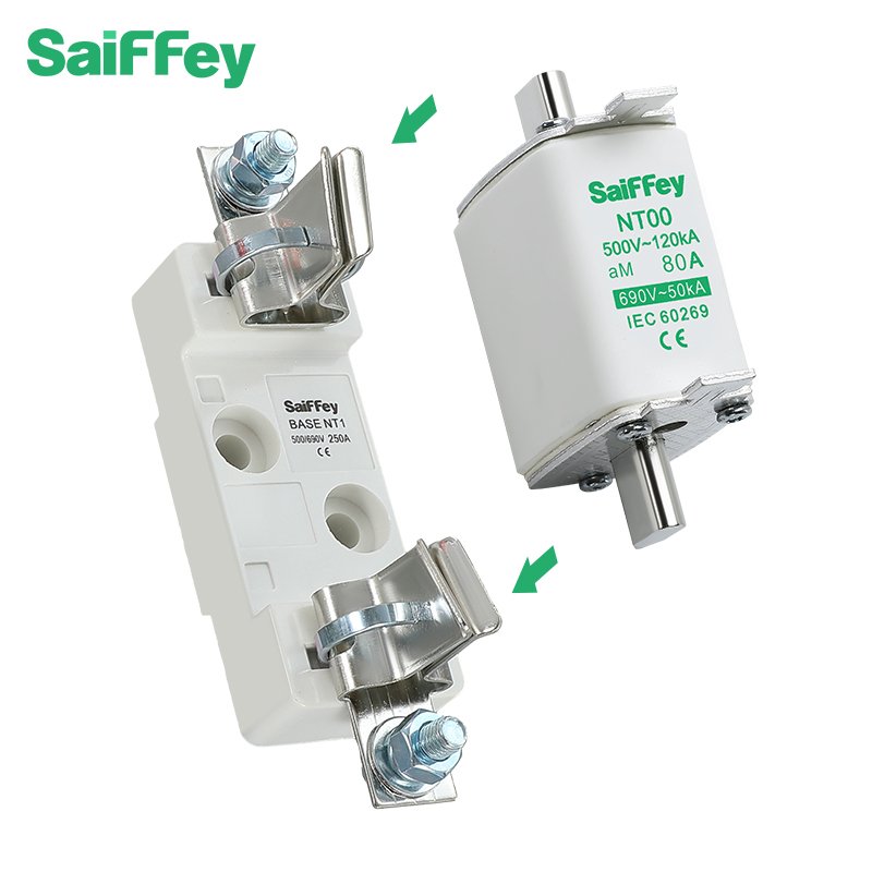 SAIFFEY Fuse 500/690V 80a Knife line protection nt00 aM type low voltage ceramic fuse link