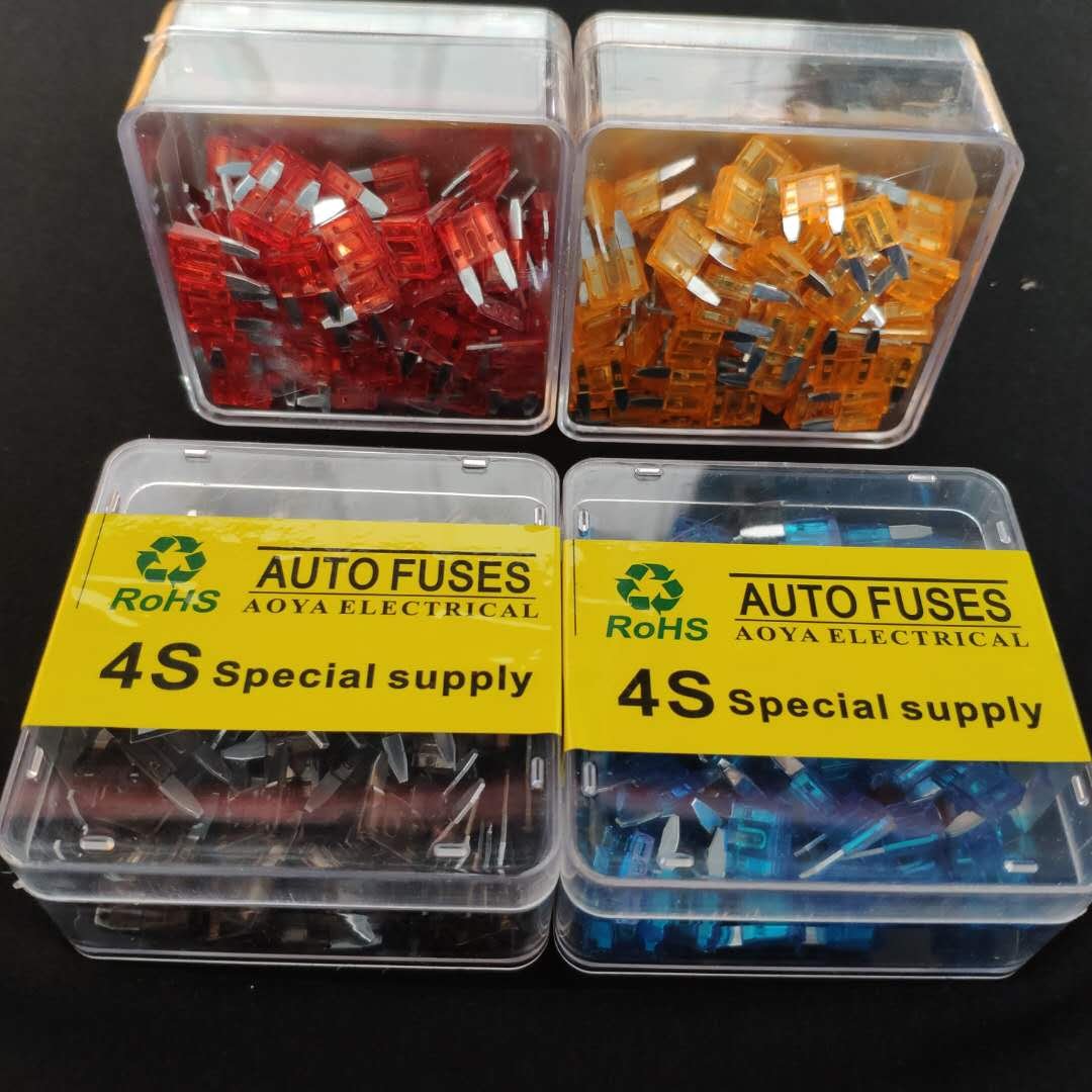 100pcs Box-Packed Mini Auto Fuse 32V 58V 1A 2A 3A 5 7.5A 10A 15A 20A 25A 30A blade fuse Automotive fuses kit