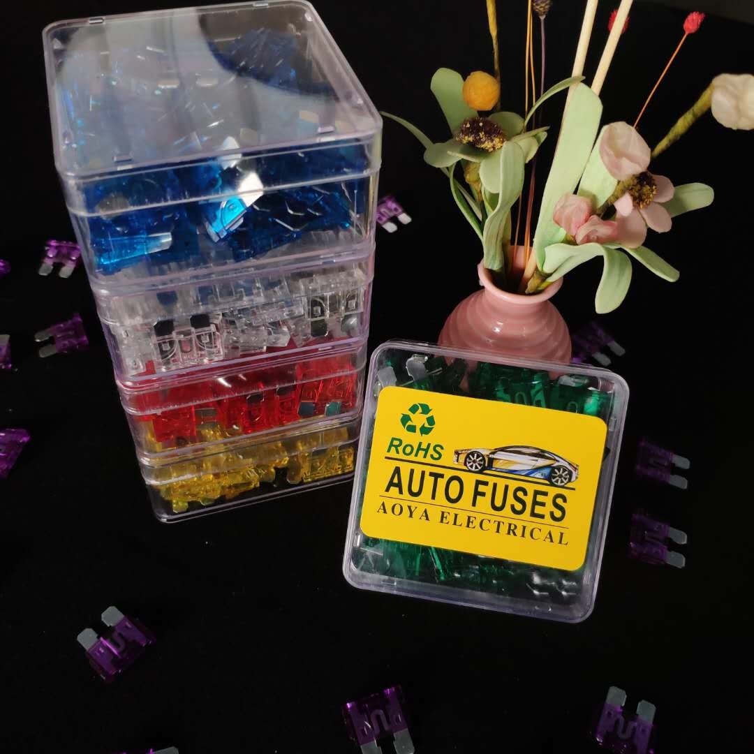 100pcs Box-Packed Mini Auto Fuse 32V 58V 1A 2A 3A 5 7.5A 10A 15A 20A 25A 30A blade fuse Automotive fuses kit