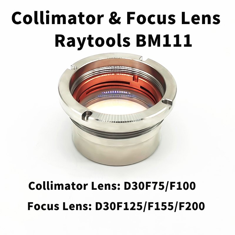 Raytools Fiber Laser Head BM114 Uing Focus lens D30 d37 F100 f125 Meniscus lens 4PCS with lens barrel Collimator ModuleAR Coated