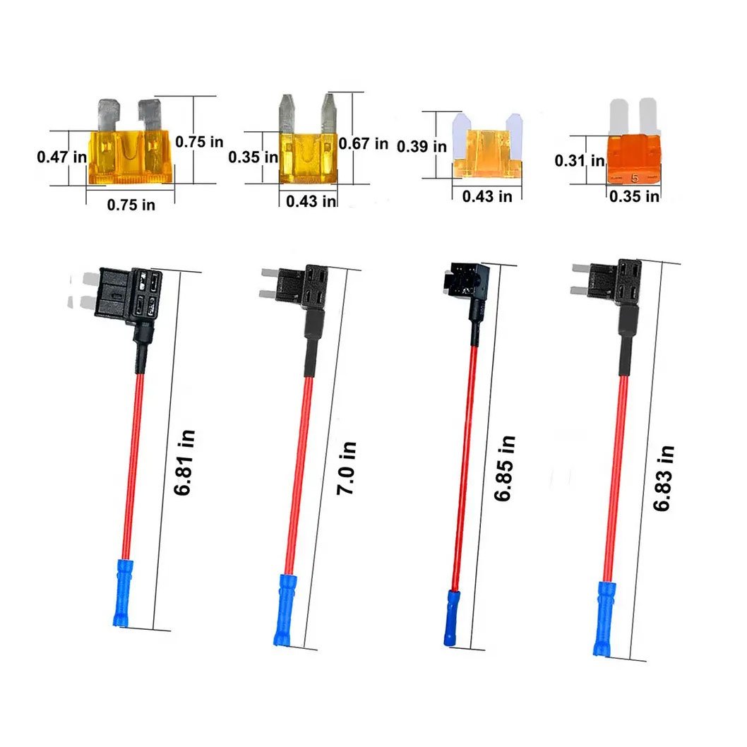 12V Low Profile Standard Mini Micro ACU ACN ACS Car Add-A-Circuit Fuse Tap Inline Auto Blade Fuse Holder And Fuse