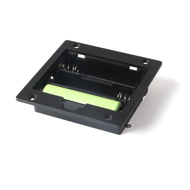 JIAOU Plastic black 4.5V 3 x AA battery cell holder with cover