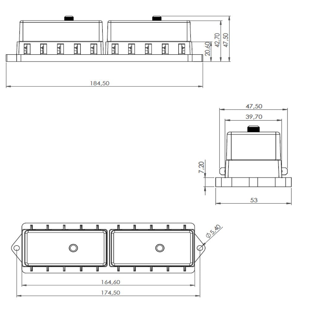 Universal Fuse Holder Blade Type Fuse Box 10 Way ATO ATC Type Brass Connector Transparent Screwed Cover