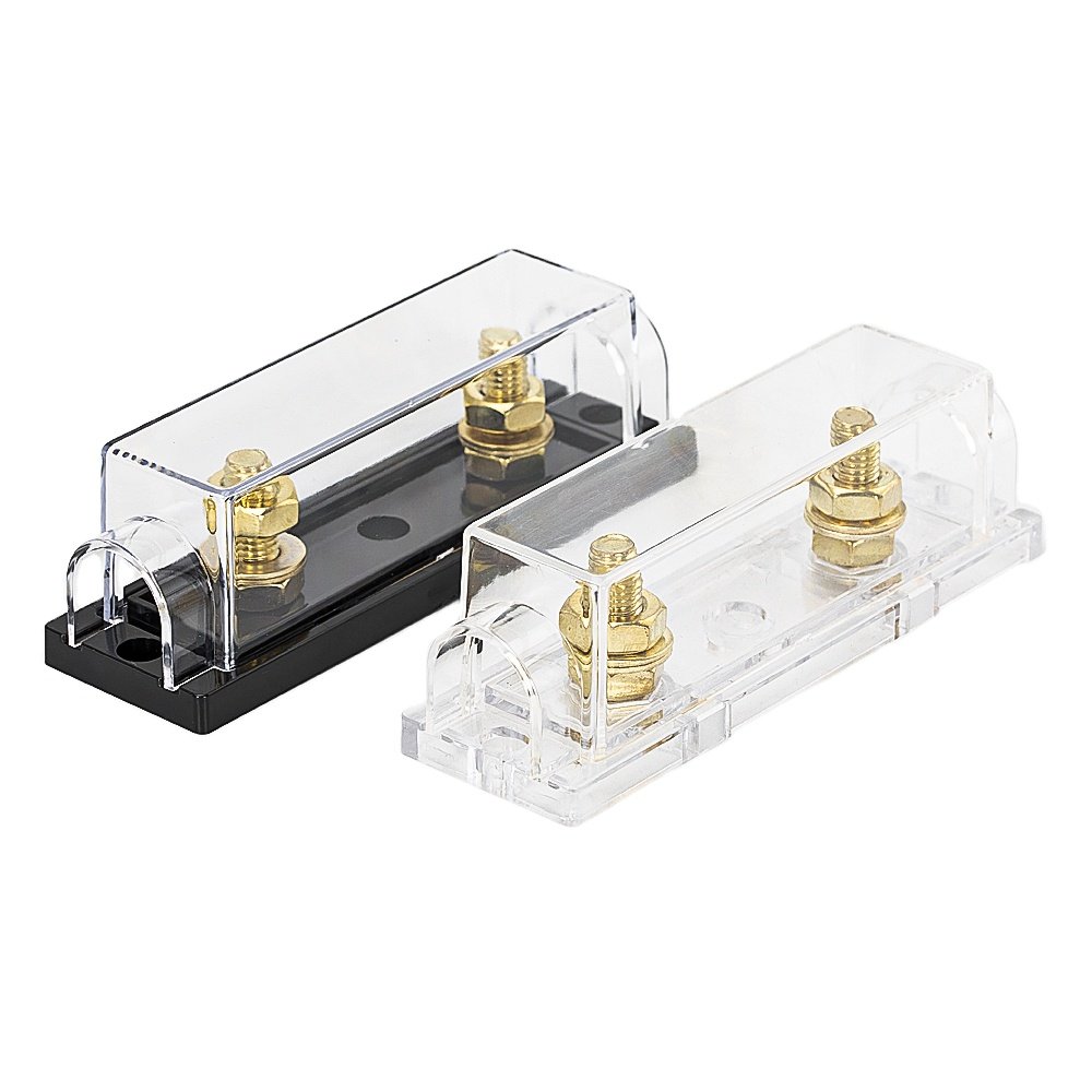 Car Audio ANL Fuse Holder Fuse Holder Inline Car 12V with Transparent Base and Cover for Automotive Truck Video System