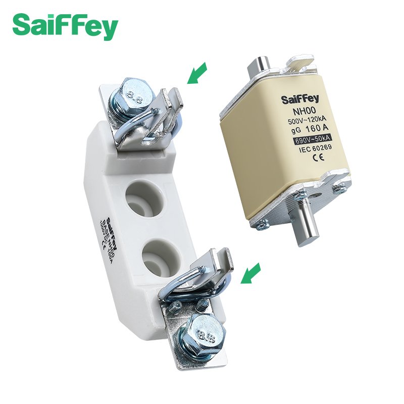Saiffey NH00 100A NH Series Fuse Base Ceramic Fuse Holder