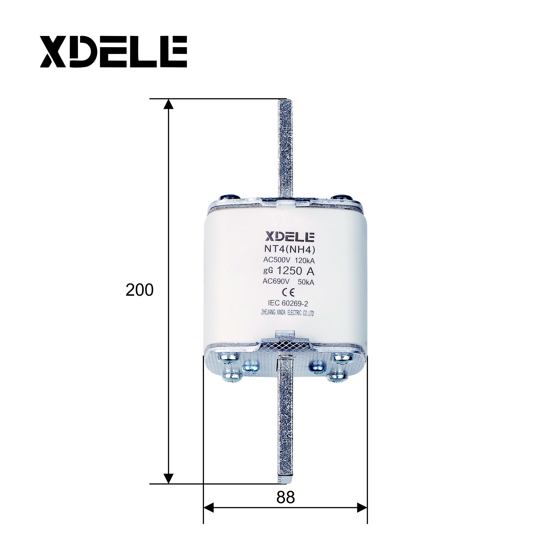 NH4 NH fuse link Series AC500V HRC Fuse Base Low Voltage Ceramic holder
