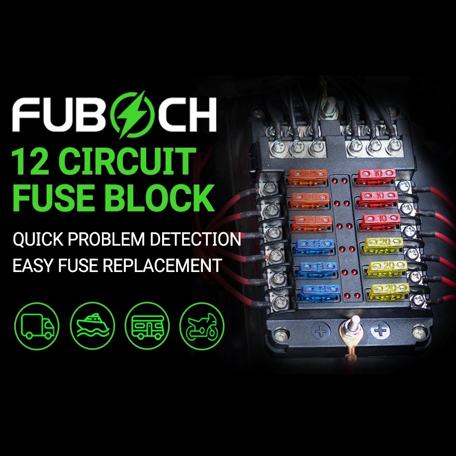 Sale 12 Way Fuse Holder Car Parts 32V 100A Fuse Box with LED Indicator for Car Truck Van