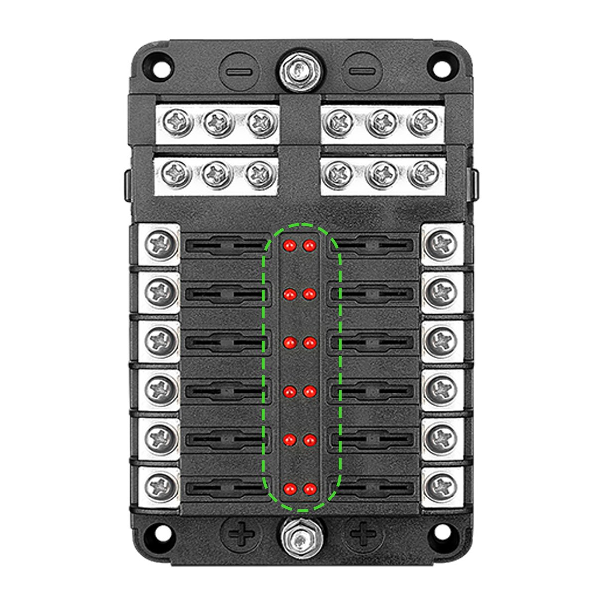 Sale 12 Way Fuse Holder Car Parts 32V 100A Fuse Box with LED Indicator for Car Truck Van