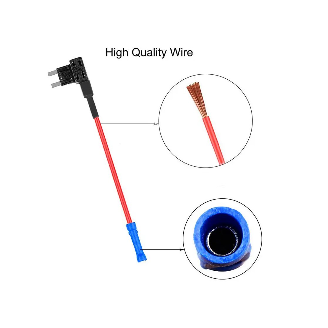 Customized Car Blade Auto Fuse Holder 16 AWG 150MM Automobile Maxi 60amp Wire Cable In-line Blade Fuses for Automotive