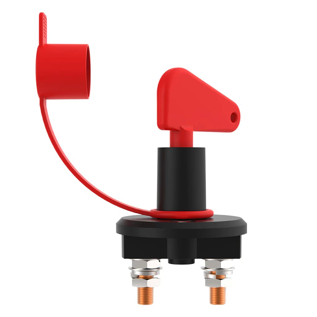 Battery Circuit Breaker Switch IP40 - 12V 24V 150A, M10 Spare Switch Universal Fuse Holder Transparent Screw Cap