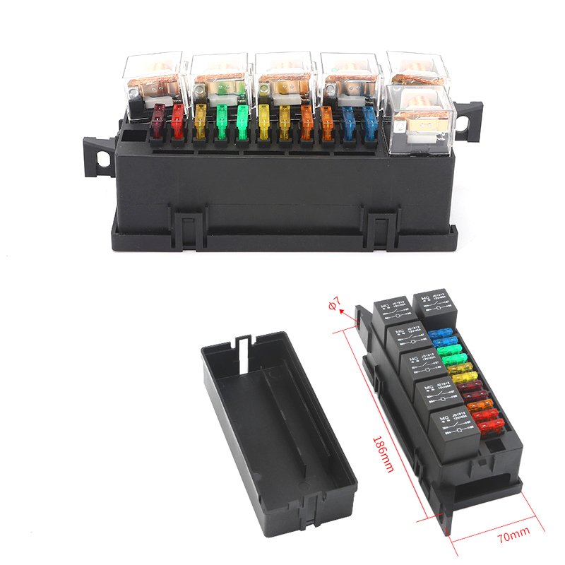 2022 Customized Car Auto Circuit Blade Fuse 5 relay 12vcd 24vcd fuse box
