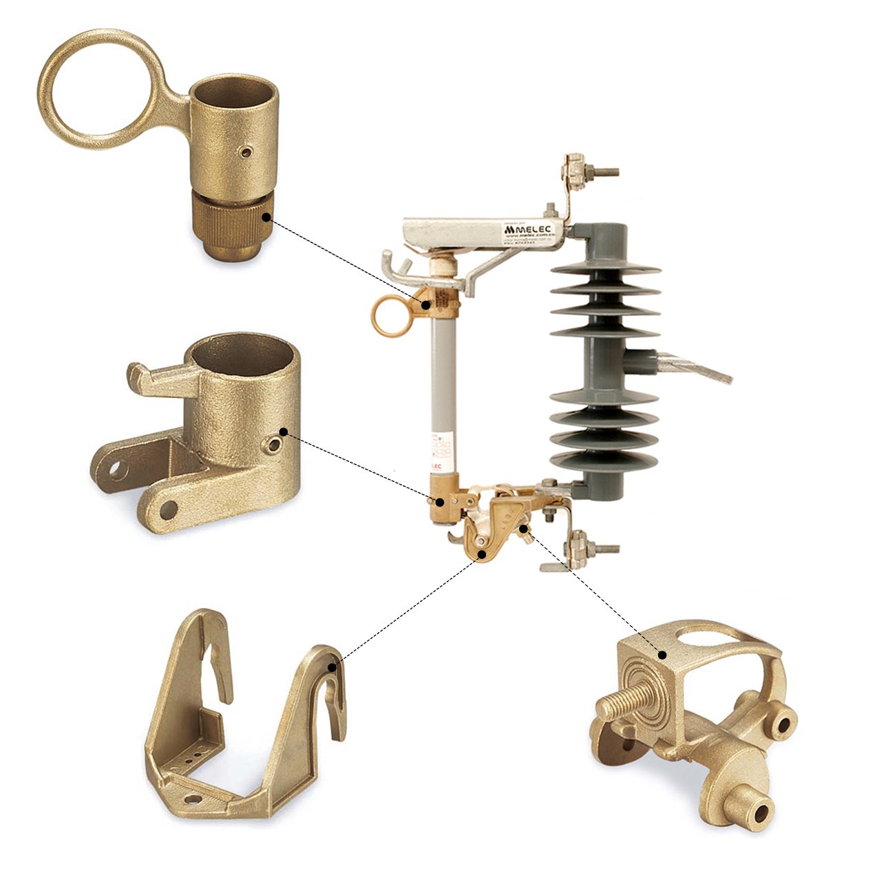 High voltage Fuse Cut-out components, drop out