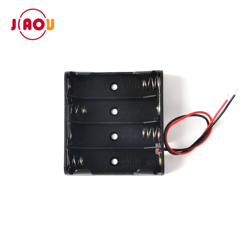 6V 4*AA battery holder Plastic back to back double side battery case box with 9v snap connector
