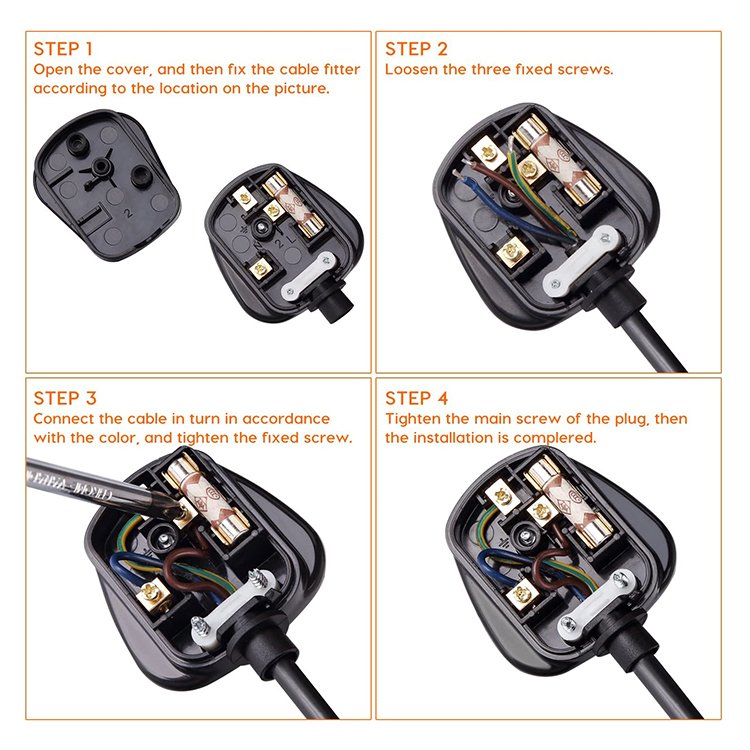 High Quality BS 1363 3 Pin UK Mains Best Plug fused 3A 5A 10A 13A UK Power Plug For HK UK